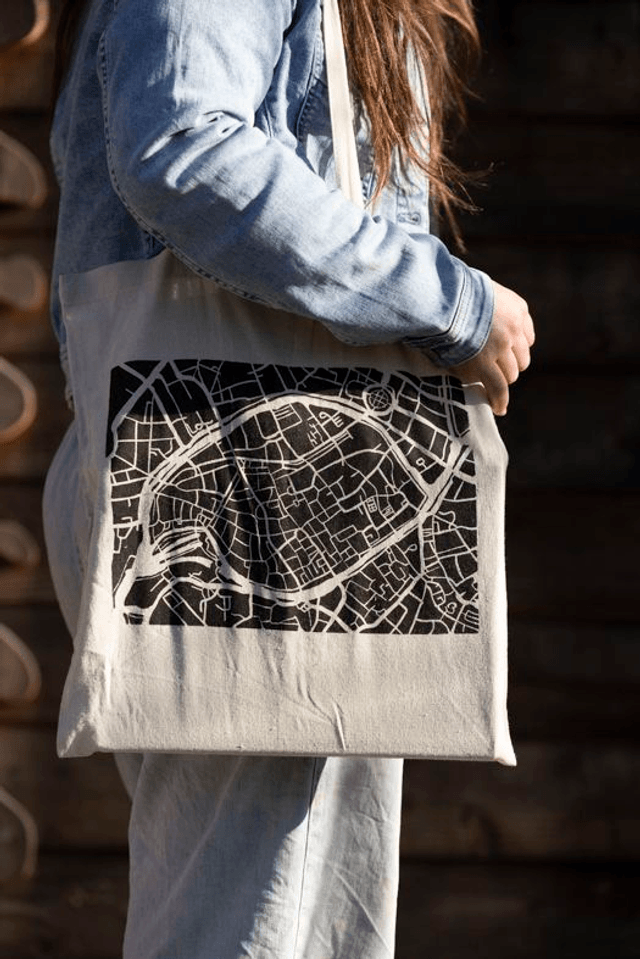 Tote bag cartographique – Plan de Strasbourg