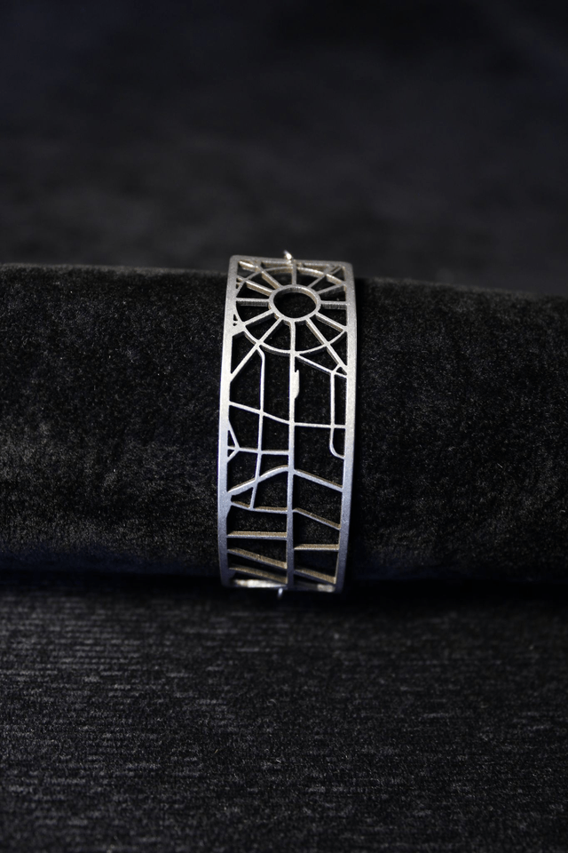 Paris  Arc de Triomphe  Champs-Elysees | Bracelet demi manchette rectangulaire | Inox | Dedale