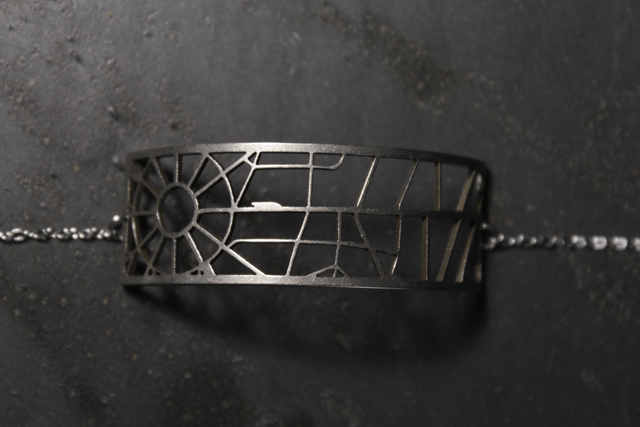 Paris  Arc de Triomphe  Champs-Elysees | Bracelet demi manchette rectangulaire | Inox | Dedale